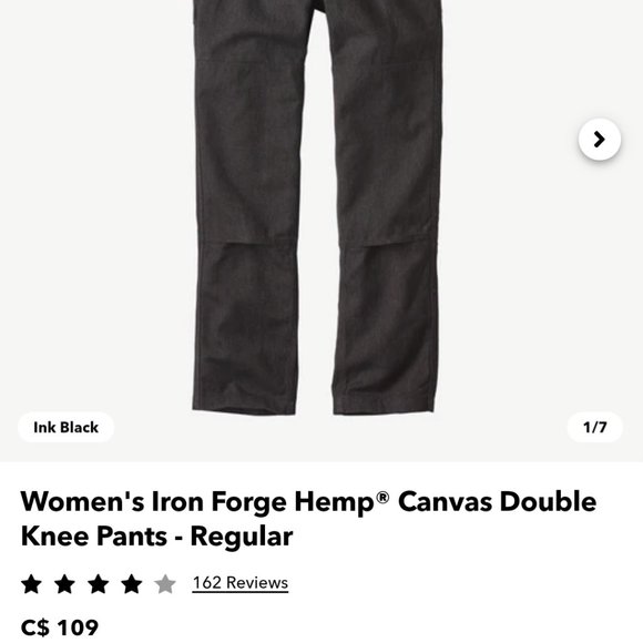 COPY - Patagonia women's iron forge hemp pants long size 6 black - Picture 2 of 2